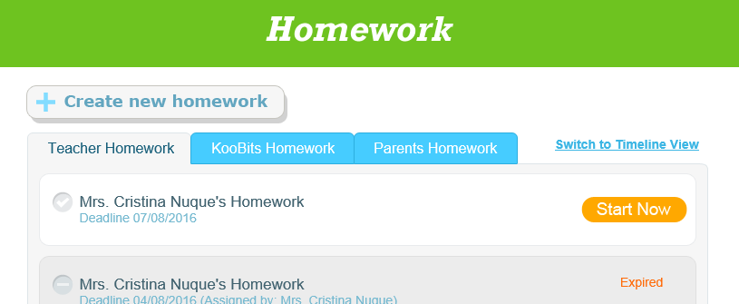 how to assign homework in koobits